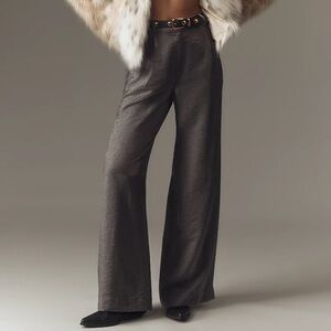 Maeve Shimmered Wide-Leg Trousers